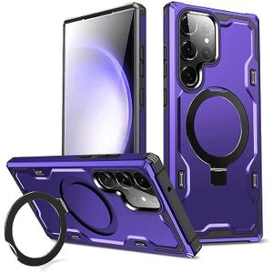 for Samsung Galaxy S23 Ultra Case, [Compatible with Magsafe] [Invisible Built in Stand & Ring Holder] MIL-Grade, Dual Layer Shockproof Full Protective Case for Galaxy S23 Ultra-Purple