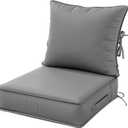 Outdoor Patio Chair Cushions Set 19 L X 19 W X 4 H Inch Waterproof & Fade Resistant Deep Seat and Back Cushions with Removable Covers Outdoor Seat Cushion Set for Chairs and Sofas