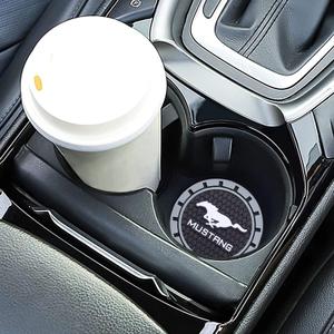 YUIQIEUY Car Cup Holder Coaster for Ford Mustang Recessed Silicone Cup Holder Coaster Interior Accessories 2.75IN 2Pack