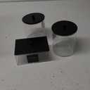 Glass Jars and Acrylic Dryer Sheet Holder, Laundry Pods Container with Bamboo Lid and 27 Labels, Powder Detergent Containers for Laundry Room Organization, Storage Jars Set (3 Pack, Black)