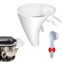 Flour Funnel for Kitchen Aid Artisan KSM150 (4.5-5 Qt Mixer)  Easy Pour Attachment Prevents Spills & Messes, Dishwasher Safe for Effortless Cleanup