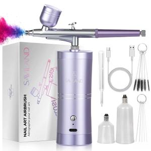 SAVILAND 2026 Airbrush for Nails 25 PSI Nail Airbrush Machine | 0.3mm DLC-Coated Nozzle, Flow-Locked Atomization & Steady Output, Dual-Charge Cordless Portable AirBrush for Nail Art