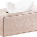 Tissue Box Cover,PU Leather Tissue Holder,Magnetic Bottom Plate,Napkin Carton Holder,Pumping Box,Suitable for Home and Office(Pink)