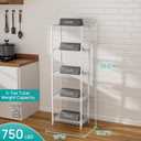 SINGAYE 5 Small Wire Shelves Kitchen Pantry Close Home Organizers and Storage Bathroom Shelf Laundry Room Organization Adjustable Book Metal Garage Shelving Unit, 5-Tier 9.92"D X 15.72"W X 55."H
