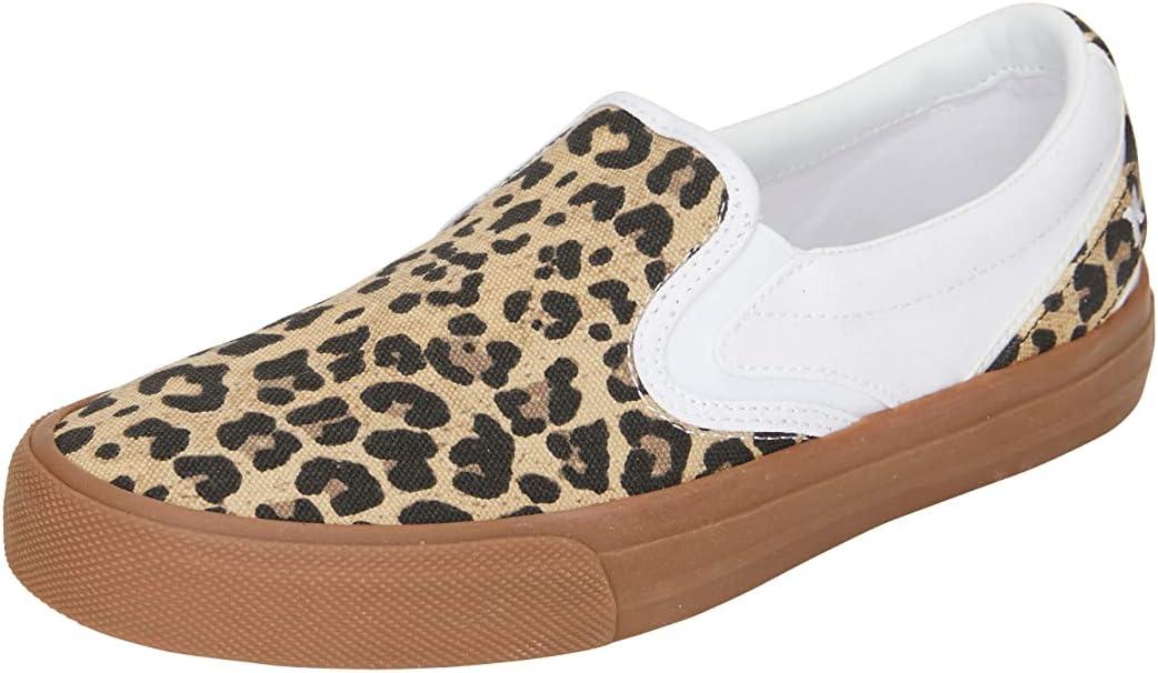 Hurley Women's Kayo Canvas Sneakers (9.5, Leopard/White)