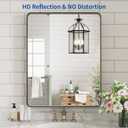 WEER Black Bathroom Vanity Mirror 20X28 Inch, Rounded Rectangle Black Metal Framed Mirror for Over Sink Wall, Farmhouse Matte Black Mirror, Tempered Glass, Anti-Rust, Hangs Horizontal or Vertical