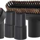 36mm Long Horse Hair with Universal Connector for 32mm/1-1/4, 35mm/1-3/8 Hose, 1.25 Inch Small Round Dust Suction Brush Vacuum Brush Attachment Soft Bristle Cleaner Replacement with Adapter