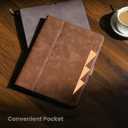 Handmade Case for iPad Pro 11 Inch (M5/M4) 2025/2024 with Pencil Holder Pocket,Magnetic Closure,Auto Sleep/Wake,Vegan Leather Folio Protective Cover,Multi Angles Stand,Dark Brown