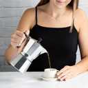 Primula Classic Stovetop Espresso and Coffee Maker, Moka Pot for Italian and Cuban Caf Brewing, Greca Coffee Maker, Cafeteras, 6 Espresso Cups, Silver