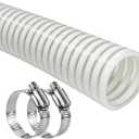 1 1/2 "-12 Ft Pool Filter Pump Connection Hose Premium Kink Free PVC Swimming Replacement Tube for Above Ground Pools, Includes 2 Hose Clamps and Can Be Cut as Needed