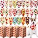 Abbylike 200 Pcs Fall Thanksgiving Dog Bandana Bulk Maple Leaves Bandana for Dogs Triangle Kerchief Bib Scarf for Pets Autumn Costume Photo Props Accessories Pet Shops Adoption Event, 25 Styles (Orange, Yellow,White)