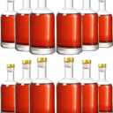 Clear Glass Bottles 12 oz - 375ml [Pack of 12] for Beverages Drinks Oil Vinegar Kombucha Beer Water Soda with Cork Stopper Airtight Lid