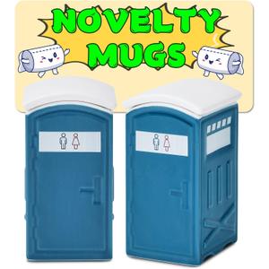White Elephant Gifts for Adults, Funny Toilet Shot Glasses & Mugs Set, Christmas Stocking Stuffers for Men