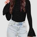 BTFBM Women's 2025 Fashion Tops Long Sleeves Fall T-Shirts Cute Crewneck Basic Business Tees Blouses(Black,X-Small) (Black, XS)