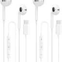 USB C Headphones for iPhone 17 16 15, Wired Earbuds USB C with Microphone & Volume Control, for Apple Headphones Wired, Earphones for iPhone, Android, iPad, Galaxy S25 S24 Ultra, Pixel 9 2 Packs