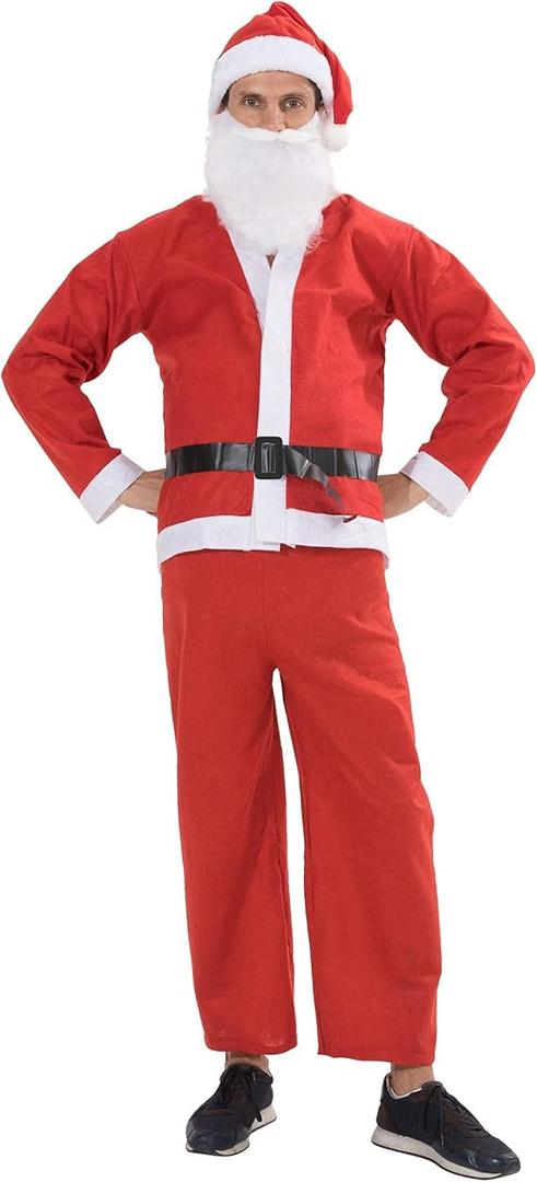 FantastCostumes Mens Christmas Santa Claus Costumes Set Red