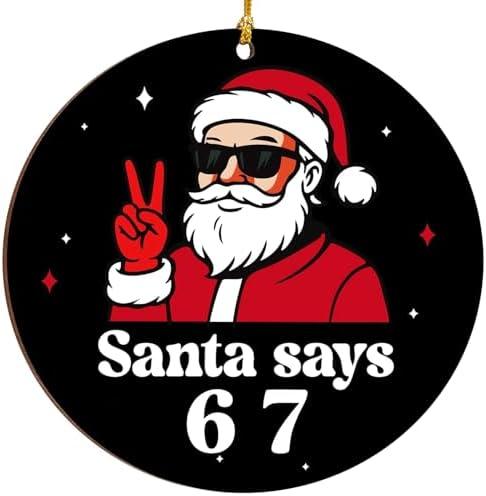 67 Christmas Ornament 2025, 67 Funny Christmas Ornament, Santa Ornaments for Christmas Tree, Stocking Stuffer, Gag Gifts, 67 Gifts for Kids, Teens, Teen Girls, Boys Pack Of 2