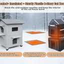 2 Story Waterproof Cat House for Outdoor,with Insulated Linner and Heating Pad,Plastic Outdoor Cat House with Escape Door for Feral Cats, Elevated Cat Shelter