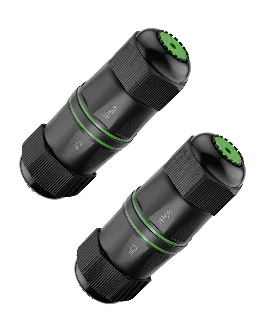 Waterproof rj45 Coupler Cat6, IP68 Waterproof Ethernet Coupler Female to Female, Gold-Plated and Shielded Outdoor Ethernet Coupler for CAT6/CAT5E/CAT5 Network Cables PoE, 2-Pack