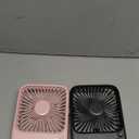 TOPK 2 Pack 5000mAh Portable Desk Fan, Ultra-thin Strong Wind Digital Display 4 Speeds Adjustable Small Quiet Battery Powered Personal Travel Fan for Bedroom, Office, Cruise, Library, Outdoor (Black & Pink)
