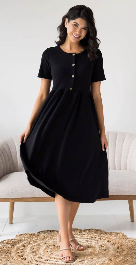 Women's Casual Dresses Short Sleeve Crew Neck Dress with Pockets, XL