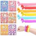 Gocozer 30-Pack Valentine's Day Cards with Stretchy String Toys – Unicorn Noodles & Fidget Toys for Kids, Kids Valentines Exchange Gifts Ideas Preschool Valentine Gifts Favors