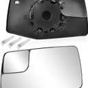 TOP-MAX Driver Side Mirror Glass Replacement for 2019 2020 2021 2022 2023 Chevrolet Silverado| GMC Sierra 1500 2500 3500HD, Left Convex Heated Mirror Glass with Backplate