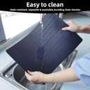 Vinyl Placemats Set of 6-1217.7 Inch Waterproof & Heattable Placemats, Fall Faux Leather Wipeable Outdoor Table Mat for Dining, Kitchen, Indoor Outdoor Use (Dark Blue, Diamond Pattern)