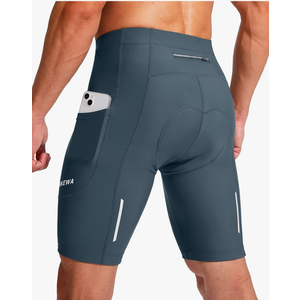 Bikewa Men's Bike Shorts 3D Padded Cycling Road Biking Mountain Riding Biker Bicycle UPF 50+ Cycle Shorts Zipper Pockets