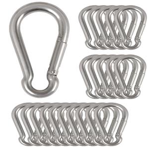 20Pcs 4 Safety Spring Snap Hook, M10 3/8" Carabiner Quick Link Snap Hooks for Camping Hiking, 770LBS Holding Capacity Heavy Duty Steel Carabiner Clip Buckle for Swing Hammock Gym Outdoor