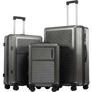 3-Piece Lightweight Luggage Set with TSA Lock, 20/24/28 Inch Expandable Hardshell Spinner Suitcase - 360 Silent Wheels for International Travel