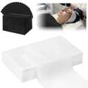 200 Pcs Disposable Sheets Include 100 Disposable Bed Sheets 31"x71" and 100 Disposable Dental Bibs 13"x18" Non Woven Fabric SPA Bed Cover Breathable for Dentistry Massage Beauty Tattoos, White 