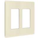 2 x ENERLITES Screwless Decorator Wall Plate Child Safe Outlet Cover, Size 2-Gang 4.68" H x 4.73" L, Unbreakable Polycarbonate Thermoplastic, SI8832-LA, Glossy, Light Almond
