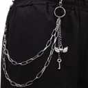 TFORESTER Gothic Wallet Chain for Men & Women - Heavy-Duty Punk Pant Chain with Lobster Clasps, Rivets, Key Clip for Biker, Rock, Hip-Hop, Jeans, Gothic Accessories-Mode 1