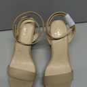 Ankis Nude Black Heels, 2.5'' Block Chunky White Clear Silver Heel Dressy Open Toe Heels For Women Ankle Strap Low Short Thick Strappy Dress Comfortable Sandal Casual Party Wedding Event Summer Shoes Size 8