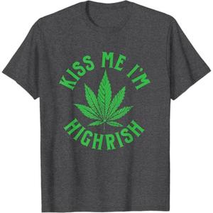 Kiss Me I'm Highrish T-Shirt, Size 2XL, Dark Heather Grey