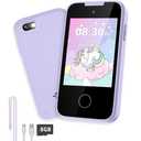 Kids Smart Phone Toy for 3 4 5 6 Year Old, Touchscreen Kids Phone Dual Camera with Music Flashlight Games Alarm Alphabet Learning Toys Christmas Birthday Gifts for Girls Ages 3-6 with SD Card Purple