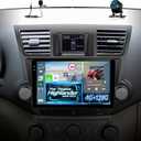 4G+128G Car Stereo for Toyota Highlander 2008 2009 2010 2011 2012 2013: 5GHz WiFi/Wireless Carplay/Android Auto, 10 Inch HD Touchscreen Android 15 Radio with EQ/GPS/SWC + AHD Rear View Camera