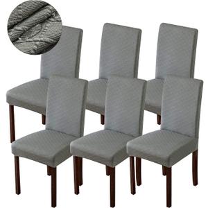 Genina Waterproof Dining Room Chair Covers - Kitchen & Parsons Chairs (Gray, 6 PCS) (Grey)