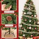 Decoway 6FT Artificial Christmas Tree: Unlit Green Xmas Pine with Pinecones and Metal Stand for Indoor - Holiday Decoration for Porch Living Room Easy Assembly