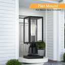 Outdoor Post Lights with Pier Mount Base, 2-Pack Modern Lamp Post Light Fixture Waterproof Pole Lights Outdoor Column Lights Exterior Post Lantern with Clear Glass for Garden Patio