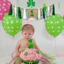 St. Patricks Day First Birthday Highchair Banner Cake Topper Set - Green Gold Irish The Lucky One Photo Prop Backdrop,Lucky One 1st Birthday Decorations (Lucky 1 Set)
