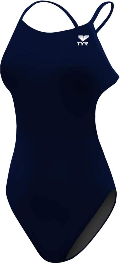 TYR Women's Durafast One Cutoufit Swimsuit (32, Navy)