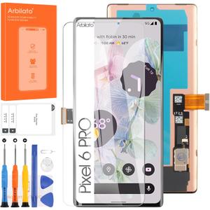 Screen for Google Pixel 6 Pro Screen Replacement for Pixel 6 Pro LCD Screen G8VOU,GLUOG Touch Display Digitizer Assembly Repair PartsBlack with Fingerprint Function