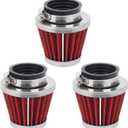 AHL Red 42mm Warehouse Performance Air Filter Pod / 150cc-250cc Motorcycle Scooter ATV Dirt Bike(3 pcs