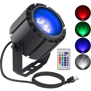 Water Wave Light Projector Outdoor, 144W Ocean Water Ripple Effect Light with RF Remote,RGBW Color Changing Flame Fire Effect Lights for Christmas, Halloween