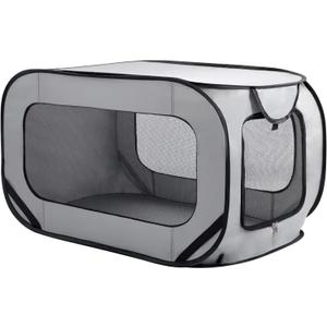BOYUZHE Foldable Dog Kennel for Large Dogs 36-inch, Portable Waterproof Dog Crate, Pop-Up Indoor/Outdoor Pet Cage & Car Seat Travel Bed (Grey)