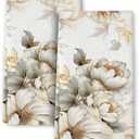 Golden Floral Decorative Kitchen Towels, Dish Towels for Kitchen Decor Set of 2, Soft Absorbent Hand Towels Tea Towels for Kitchen Drying,House Warming Gifts for New House Women