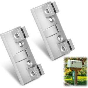 Hicarer 2 Packs Mailbox Mounting Bracket Street Sign Bracket for Horizontal Sign Mounting on Mailbox Poles and Posts for Wood or Metal Post Aluminum Wing Brackets for Flat and Extruded Billboard