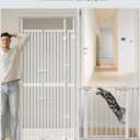 Extra Tall Cat Gate for Doorway: 74.8"-90.5" Tall Cat Gates for Pet 30.3"-38.2" Wide Pressure Mount No Wall Drilling for Indoor Stairs Doorway Room Door Dog Safety Barrier No Toddler